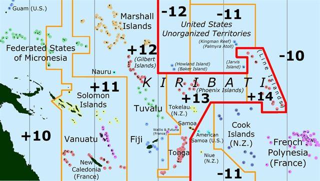남태평양 지역의 복잡한 시차
