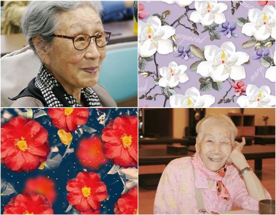 마리몬드는 일본군 '위안부' 할머니께 꽃을 부여해드리는 휴먼브랜딩 프로젝트 꽃할머니를 동해 시즌 플라워를 선정, 이를 바탕으로 플라워 패턴을 디자인한다. 할머니들의 이야기가 담긴 패턴이 사람들의 일상을 수놓음으로 할머니를 기억하는데 의의를 가진다. (위부터)김복동 목련 할머니와 이순덕 동백꽃 할머니와 마리몬드 플라워 패턴이다.