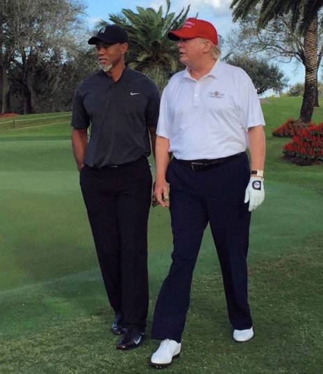 골프황제 타이거 우즈(왼쪽)와 도널드 트럼프 미국 대통령. [사진 인스타그램 캡처]