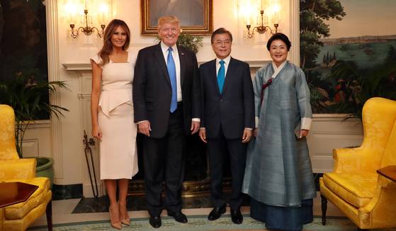 문재인 대통령과 김정숙 여사의 백악관 방문 당시.