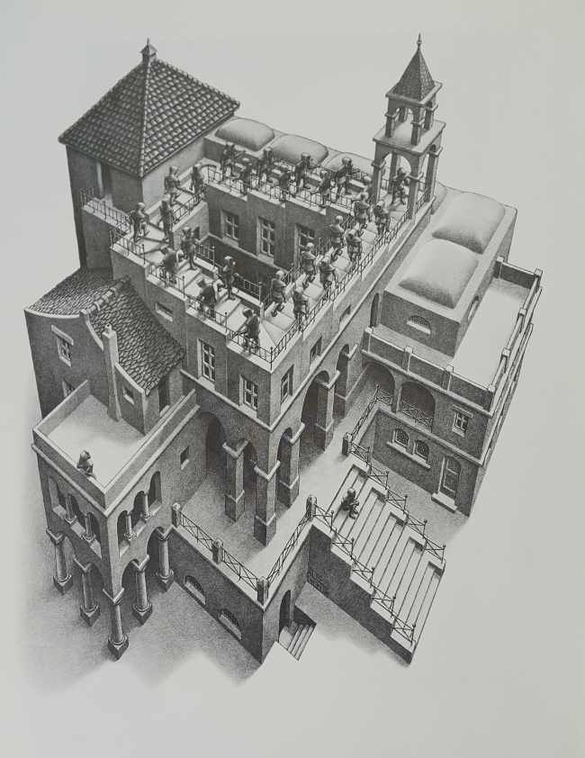 Maurits Cornelis Escher, Ascending and descending 2, 1960, lithograph.[사진제공=세종문화회관]