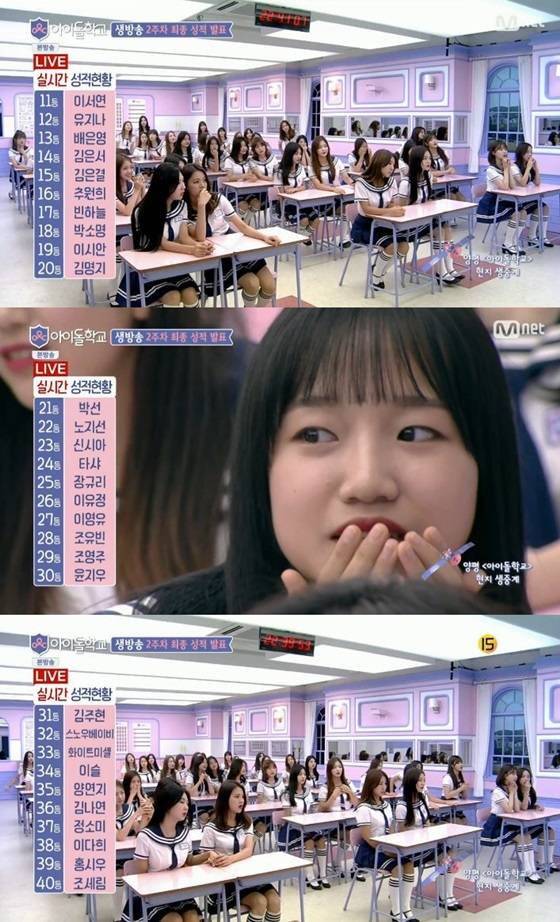 [★밤TView] '아이돌학교' 송하영, 2주차 1위..이해인 2위