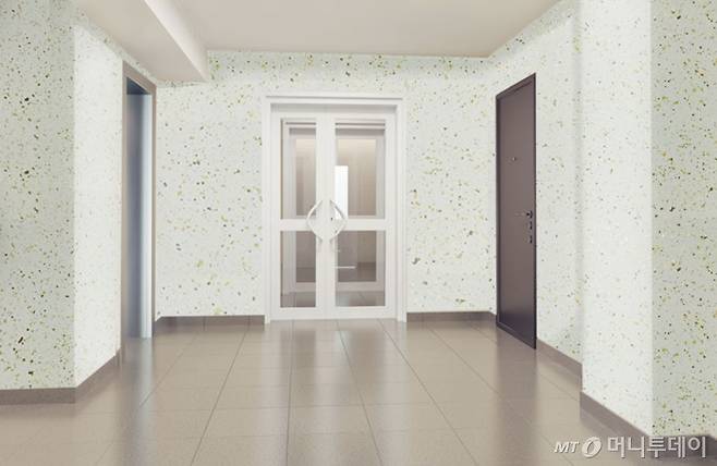 다채무늬도료로 시공한 아파트 복도 이미지/사진제공=삼화페인트