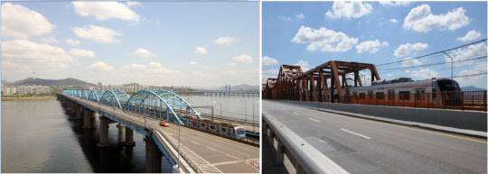 연말까지 선로 감시용 지능형 CCTV 설치가 완료될 서울 동작대교(왼쪽)과 동호대교 전경.  서울교통공사 제공