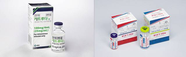 국내에서 면역항암제가 처음으로 건강보험 적용 대상이 되면서 앞으로 항암제 시장에서 면역항암제 사용량이 증가할 것으로 예상된다. 사진은 면역항암제 ‘키트루다’와 ‘옵디보’.