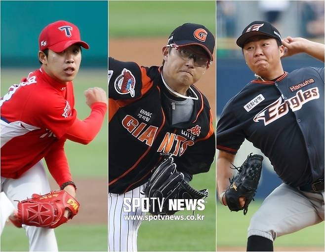 ▲ 왼쪽부터 임기영 김범수 박세웅