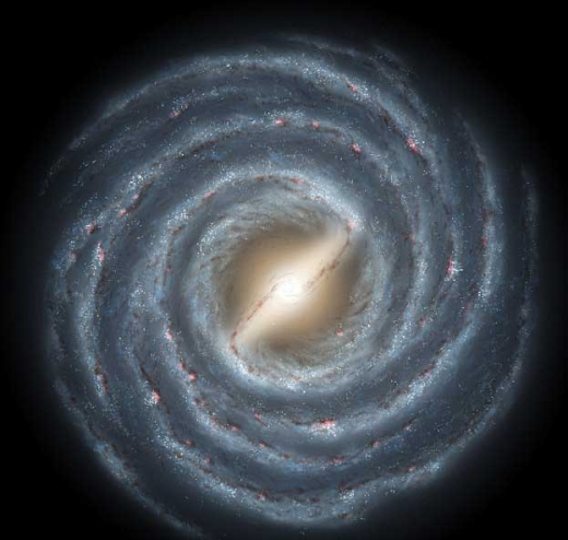 천문학자들은 우리은하의 중심부에도 블랙홀이 똬리 틀고 있을 것으로 믿고 있다(그림). 연구자들에 따르면, 이 거대 블랙홀이 활동을 멈추기 전까지 커질 수 있는 한계 질량은 우리 태양 질량의 약 500억 배라고 한다.