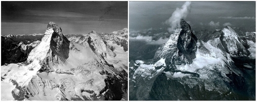 9. 마테호른 산(스위스와 이탈리아의 알프스). 1960년 8월 - 2005년 8월