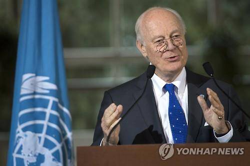 스테판 데 미스투라 유엔 시리아특사 (AP=연합뉴스 자료사진)