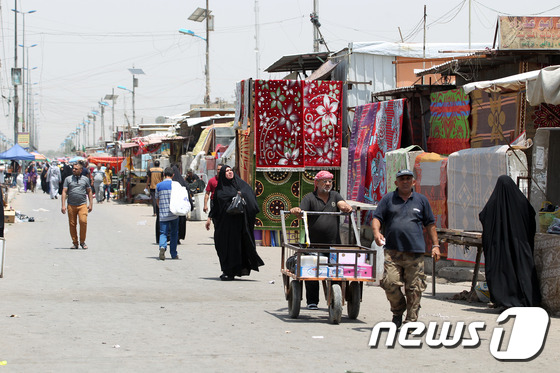 5월11일 이슬람국가(IS)의 연쇄 폭탄테러가 발생한 이라크 바그다드 인근 도시 사드르. © AFP=뉴스1
