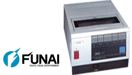 후나이 전기 로고와 1983년 후나이 전기의 첫 VCR [후나이 전기]