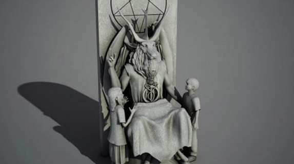 사탄교가 숭배하는 `바포메트` 형상. `사탄의 신전`은 오클라호마 주의회 의사당 앞에 이 조형물을 설치하려다 논란을 일으켰다. [사진 `사탄의 신전` 홈페이지]