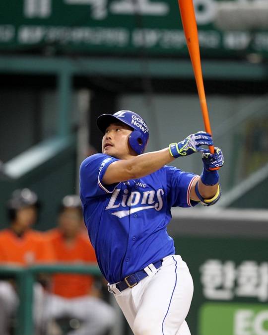 시즌 6호 홈런을 터뜨린 이지영. /사진=삼성 라이온즈 제공