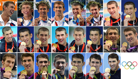 올림픽에서 총 23개의 금메달을 따낸 마이클 펠프스.© AFP=News1
