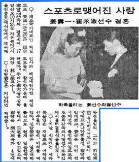 최영숙씨의 결혼 소식이 담긴 1968년 9월17일자 경향신문 지면.