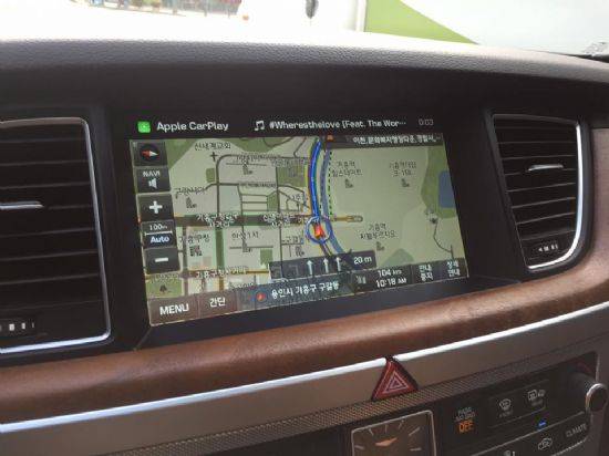 일반 제네시스 G80과 애플 카플레이 간의 연동성도 나쁘지 않는 편이다. (사진=지디넷코리아)