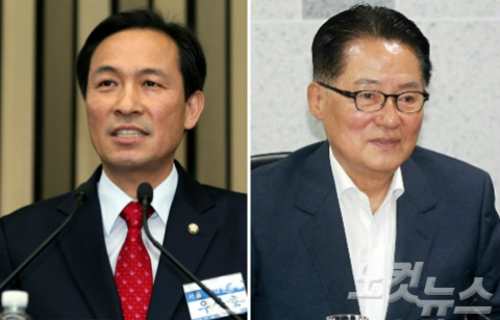 더불어민주당 우상호 원내대표, 국민의당 박지원 비대위원장