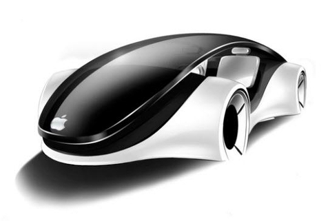 애플이 보유한 전기차 관련 특허를 토대로 추정한 ‘애플카’의  콘셉트 이미지. /카리포터닷컴 캡처