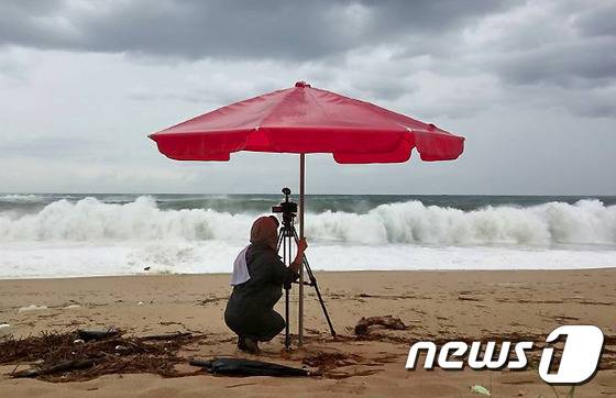 '자신의 경로' 영상작품 제작 과정. (신미정작가 제공)/뉴스1 © News1 고재교 기자