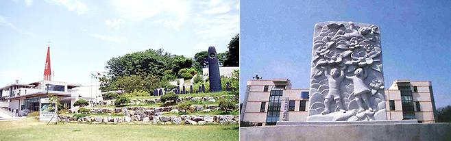 제암리 3·1운동순국기념관(왼쪽), 제암리 교회 /제암리3·1운동순국기념관 홈페이지, 조선 DB