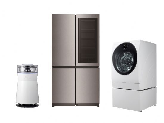 구글의 인공지능 스피커 '구글 홈'에 연동하는 'LG 시그니처' 냉장고·세탁기·가습공기청정기 (사진=LG전자)