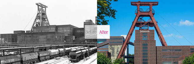 (왼) 과거 졸페라인(Zollverein)의 모습. (오) 현재 졸페라인(Zollverein)의 모습. /졸페라인 홈페이지