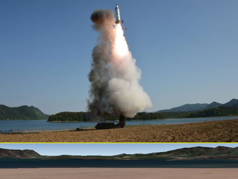 북한이 공개한 탄도미사일 '북극성 2형' 발사 모습 [38노스 홈페이지 캡처]
