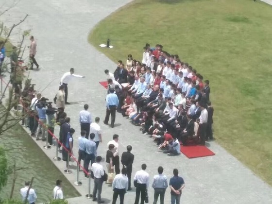 28일 상하이과기대를 방문한 장쩌민 전 중국 국가주석 [웨이보 캡처]
