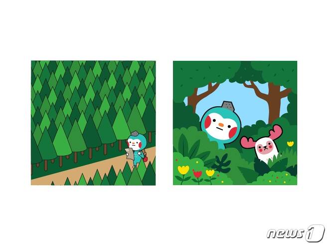 '두잉'이 제작한 동화책 신돌이야기 캐릭터 꾸무(왼쪽)와 또또© News1