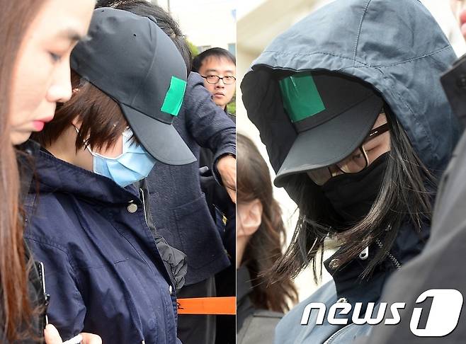 '인천 초등생 살인사건'의 두 피고인. 왼쪽부터 A양과 B양. 뉴스1 DB