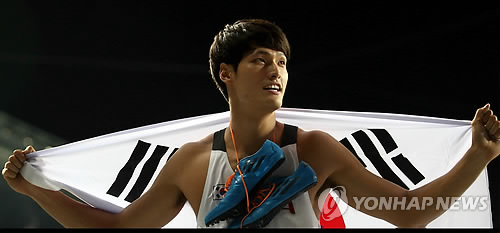 2014년 인천 아시안게임 남자 110m허들에서 은메달을 딴 김병준. [연합뉴스 자료사진]