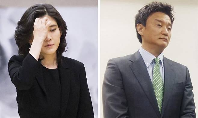 법원에서 이혼 판결을 받은 이부진(왼쪽) 호텔신라 사장과 임우재 전 삼성전기 고문. /김지호 기자·연합뉴스