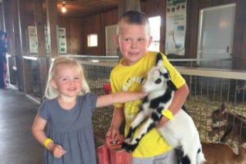 동물 체험 농장을 찾은 캘런(왼쪽)과 케이드 남매 [미네소타 스타 트리뷴 화면 캡처]