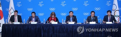 지난 3월 열린 제8차 IOC 조정위원회 기자회견 장면.[연합뉴스 자료사진]
