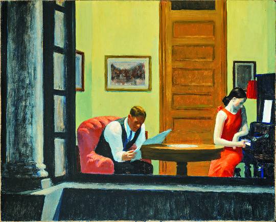 1932년 에드워드 호퍼가 그린 ‘뉴욕의 방’. 베스트셀러 작가 스티븐 킹이 이 그림을 모티브로 쓴 단편 ‘음악의 방’이 ‘빛 혹은 그림자’에 수록돼 있다.ⓒSheldon Museum of Art·문학동네 제공