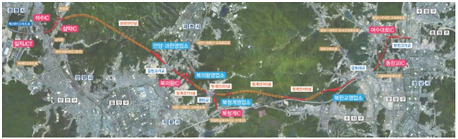 안양~성남(제2경인연결) 고속도로 노선도[사진제공: 제이경인연결고속도로]