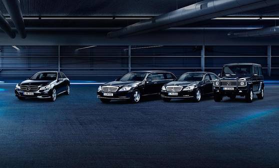 메르세데스의 다양한 방호차량 라인업. [사진 메르세데스 벤츠]