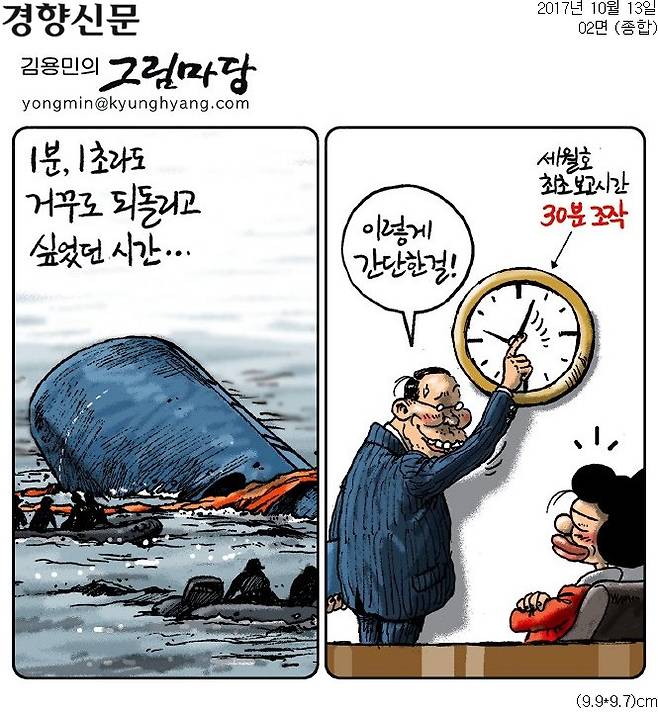 ▲ 13일 경향신문 만평
