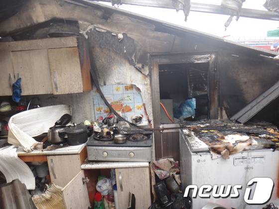 광주의 한 주택에서 발생한 가정용 LPG 폭발사고. /뉴스1DB
