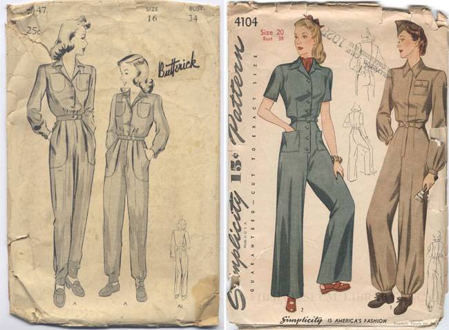 제2차 세계대전 당시 판매되던 여성용 커버올 점프 수트./출처=pinterest