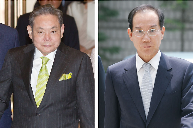 이건희 삼성전자 회장(왼쪽)과 그의 ‘2인자’이던 이학수 전 전략기획실장(부회장) © 시사저널 임준선