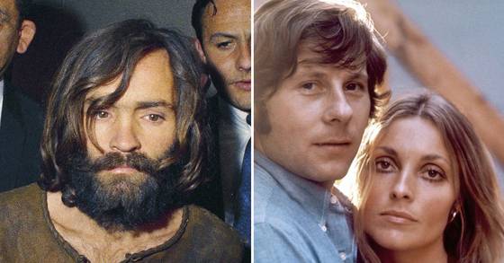 찰스 맨슨(왼쪽)과 그의 살인 피해자 샤론 테이트(가장 오른쪽), 샤론 테이트는 유명 영화감독 로만 폴란스키(가운데)의 부인이었다. [AP, AFP=연합뉴스]