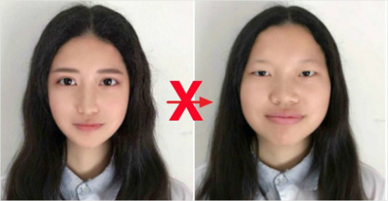 중국 웨이보에 게시된 '성형 보정' 이미지는 이 알고리즘에는 해당되지 않는다. 디지털 메이크업 을 통한 피부 톤이나 주름, 주근깨 보정된 것 등에만 가능하다. (사진=웨이보)