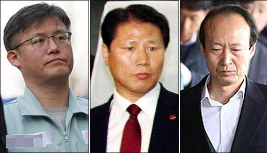 문고리 3인방으로 불리는 정호성 안봉근 이재만 전 비서관.(사진 왼쪽부터)ⓒ데일리안