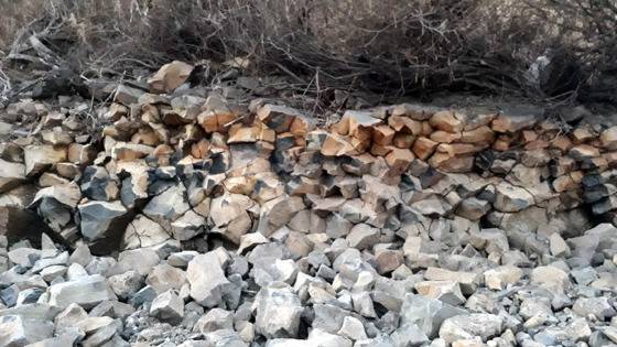 공사로 인해 깎여진 주상절리. [사진 연천지역사랑실천연대]