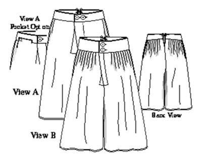 18세기 말에서 19세기 초까지 승선원들이 입었던 슬롭의 디자인. /출처=www.kannikskorner.com/patmen.htm