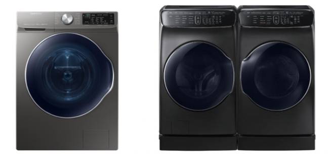 Samsung's Front Load Washer with QuickDrive (left), FlexWash+FlexDry (Samsung)