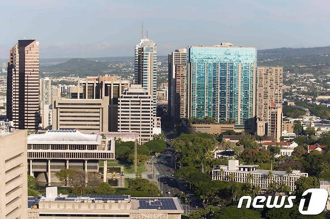 잘못된 탄도미사일 경보가 내려진 13일(현지시간) 아침 하와이 호놀룰루. © AFP=뉴스1