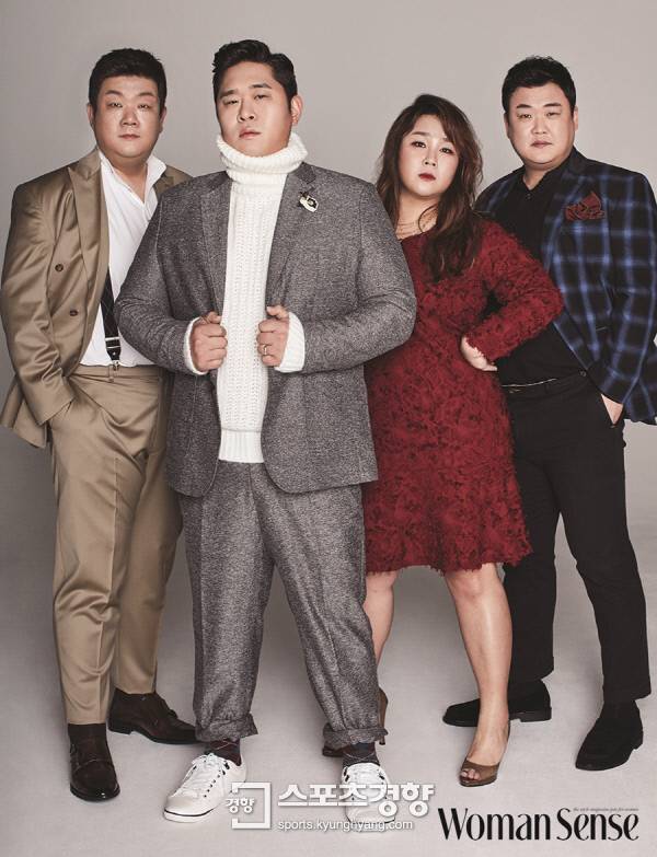개그맨 유민상, 문세윤, 김민경, 김준현 화보. 사진 우먼센스