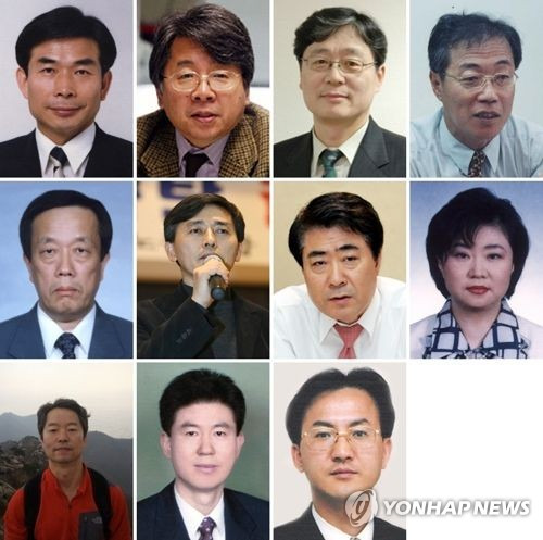 KBS 사장 후보자 맨 윗줄 왼쪽부터 고도원 아침편지 문화재단 이사장, 김영신 전 KBS 정책기획센터장, 김철수 전 KBS인터넷 사장, 남성우 전 KBS 편성본부장 [연합뉴스 자료사진]  가운데 줄 왼쪽부터 박동영 전 KBS 이사, 양승동 KBS PD, 이상요 세명대 교수, 이정옥 전 KBS 글로벌전략센터장 [연합뉴스 자료사진]  맨 아래 줄 왼쪽부터 임병걸 KBS 해설위원, 정순길 전 KBS 춘천방송총국장, 정필모 KBS 기자 [연합뉴스 자료사진]